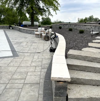 Steps and stone walkways