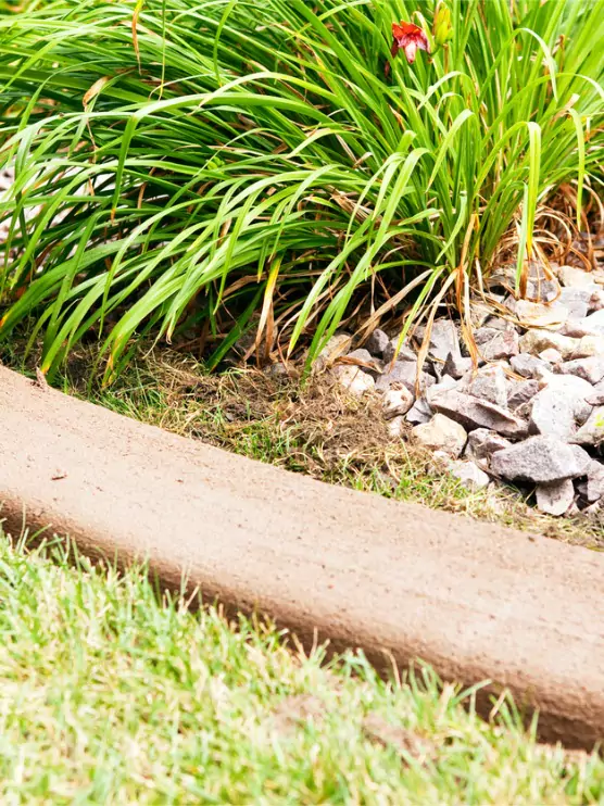 Edging along a garden in Peoria IL