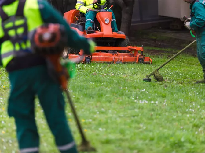 Mowing and weed-eating done by Mark Hoerr Landscaping in Peoria IL